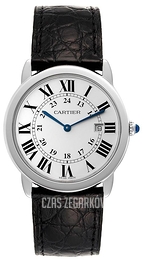 Cartier Ronde Solo Srebrny/Skóra Ø36 mm W6700255