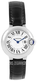 Cartier Ballon Blue Srebrny/Skóra Ø28 mm W69018Z4