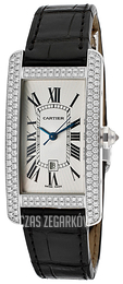 Cartier Tank Americaine Srebrny/Skóra WB710002