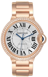 Cartier Ballon Blue Srebrny/18 karatowe różowe złoto Ø37 mm WE9005Z3
