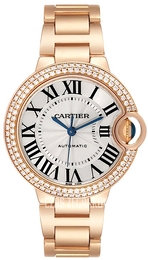 Cartier Ballon Blue Srebrny/18 karatowe różowe złoto Ø33 mm WE902034