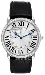 Cartier Ronde Srebrny/Skóra Ø42 mm WR007002