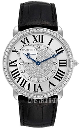 Cartier Ronde Srebrny/Skóra Ø42 mm WR007004