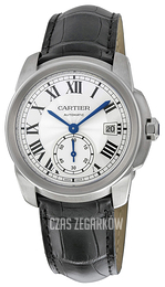 Cartier Calibre De Cartier Srebrny/Skóra Ø38 mm WSCA0003