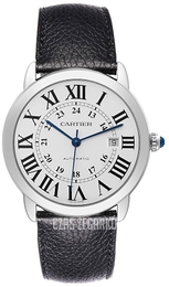 Cartier Ronde Srebrny/Skóra Ø42 mm WSRN0022