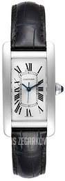 Cartier Tank Americaine Srebrny/Skóra 41.6x22.5 mm WSTA0017