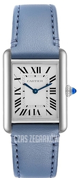Cartier Tank Must Srebrny/Skóra 33.7x25.5 mm WSTA0062