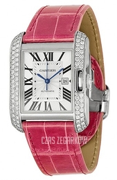 Cartier Tank Anglaise Srebrny/Skóra WT100018