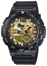 Casio Collection Żółte złoto/Żywica z tworzywa sztucznego Ø48 mm AEQ-100BW-9AVEF