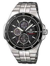 Casio Edifice Czarny/Stal Ø44 mm EF-340SB-1A1VEF