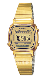 Casio Collection Ekran LCD/Stal w odcieniu złota 30.3x24.6 mm LA670WEGA-9EF