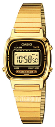 Casio Collection Ekran LCD/Stal w odcieniu złota LA670WGA-1DF