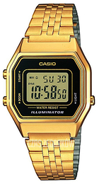 Casio Collection Ekran LCD/Stal w odcieniu złota LA680WEGA