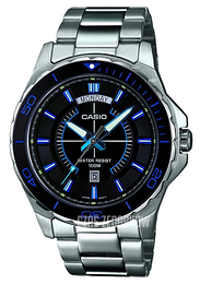 Casio Collection Czarny/Stal Ø44.6 mm MTD-1076D-1A2VEF