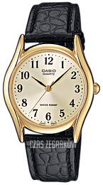 Casio Collection Żółte złoto/Skóra Ø33.5 mm MTP-1154Q-7B2EF