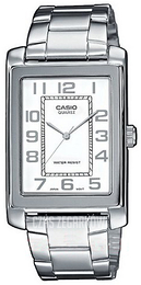 Casio Collection Biały/Stal 44x29 mm MTP-1234D-7BEF
