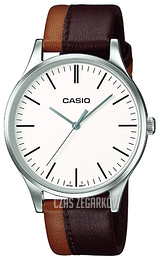 Casio Biały/Skóra Ø38 mm MTP-E133L-5EEF