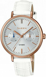 Casio Sheen Srebrny/Skóra Ø34 mm SHE-3054PGL-7AUER