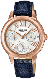 Casio Sheen Srebrny/Skóra Ø34 mm SHE-3059PGL-7BUER