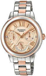 Casio Sheen Różowe złoto/Stal w kolorze różowego złota Ø34 mm SHE-3059SPG-9AUER