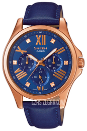 Casio Sheen Niebieski/Skóra Ø39.3 mm SHE-3806GL-2AUER