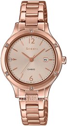 Casio Sheen Różowe złoto/Stal w kolorze różowego złota Ø30 mm SHE-4533PG-4AUER