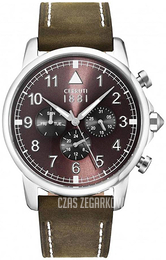 Cerruti 1881 Brązowy/Skóra Ø43 mm CRA081SN12BR-I
