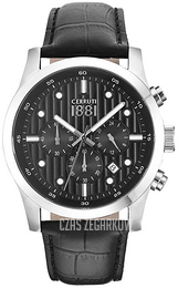Cerruti 1881 Czarny/Skóra Ø44 mm CRA108SN02BK