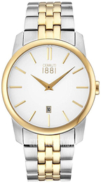 Cerruti 1881 Biały/Stal w odcieniu złota Ø40 mm CRA117STG01MGT