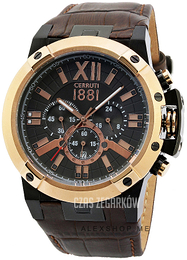 Cerruti 1881 Czarny/Skóra Ø48 mm CRA145SBR61DB