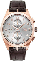 Cerruti 1881 Srebrny/Skóra Ø41 mm CRA149SR04DB