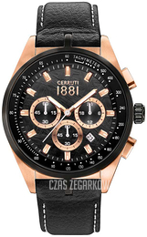 Cerruti 1881 Czarny/Skóra Ø44 mm CRA150SRB13BK