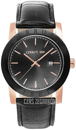 Cerruti 1881 Czarny/Skóra Ø42 mm CRA160SRB02BK