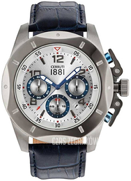 Cerruti 1881 Srebrny/Skóra Ø50 mm CRA182SU04BL