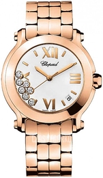 Chopard Happy Sport Biały/18 karatowe różowe złoto Ø36 mm 277472-5001