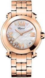 Chopard Happy Sport Biały/18 karatowe różowe złoto Ø36 mm 277472-5002