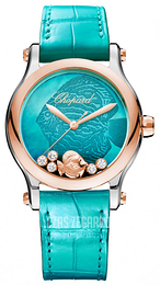Chopard Happy Fish 36 MM Automatic Niebieski/Skóra Ø36 mm 278578-6001