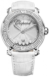 Chopard Happy Sport Srebrny/Skóra Ø42 mm 288525-3003