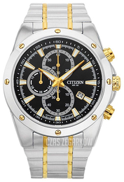 Citizen Chrono Czarny/Stal w odcieniu złota Ø44 mm AN3534-51E