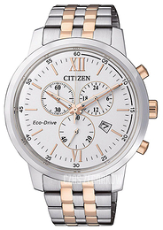 Citizen Chrono Biały/Stal w kolorze różowego złota Ø42 mm AT2305-81A