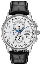Citizen Chrono Biały/Skóra Ø43 mm AT8110-02A