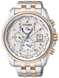 Citizen Radio Controlled Biały/Stal w kolorze różowego złota Ø44 mm AT9034-54A