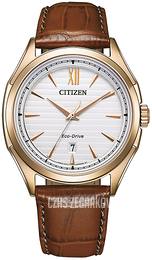 Citizen Eco Drive Srebrny/Skóra Ø41 mm AW1753-10A