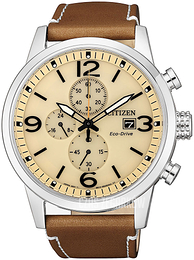 Citizen Eco Drive Beżowy/Skóra Ø43 mm CA0618-18X