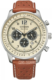 Citizen Eco Drive Beżowy/Skóra Ø44 mm CA4500-16X