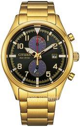 Citizen Eco Drive Czarny/Stal w odcieniu złota Ø43 mm CA7022-87E