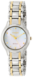 Citizen Dress Biały/Stal w odcieniu złota Ø26 mm EM0284-51N