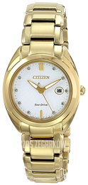 Citizen Biały/Stal w odcieniu złota Ø27 mm EM0312-57A