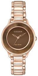 Citizen Dress Brązowy/Stal w kolorze różowego złota Ø30 mm EM0382-86X