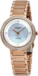Citizen Biały/Stal w kolorze różowego złota Ø30 mm EM0483-54D